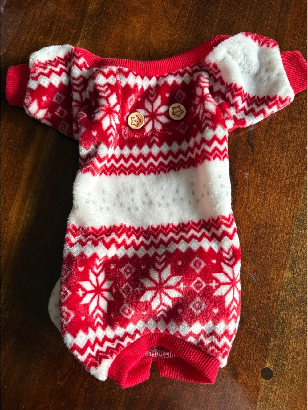 Kyeese Red and White Snowflake Patterned Dog Sweater Medium